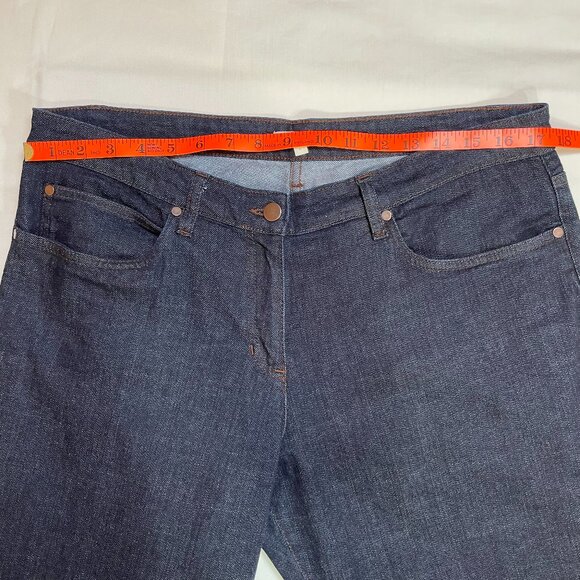 Eileen Fisher Jeans Straight Leg Dark Wash Stretch Size L - Picture 5 of 10